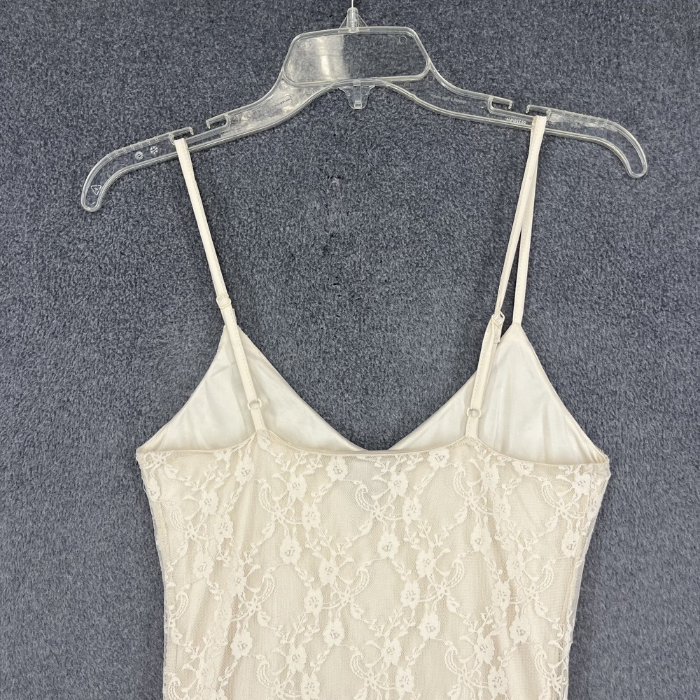 Sincerely Jules Y2K Slip Lace Midi Dress Womens Small White off romantic sheer - Picture 14 of 16